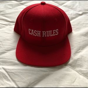 Crooks & Castles Ca$h rules hat in MAGA red/white